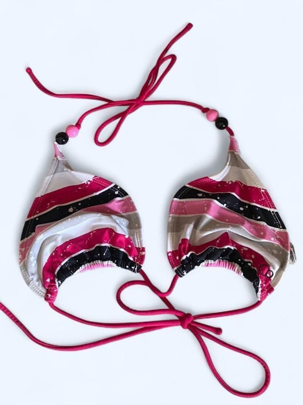 OP striped bikini top with beads